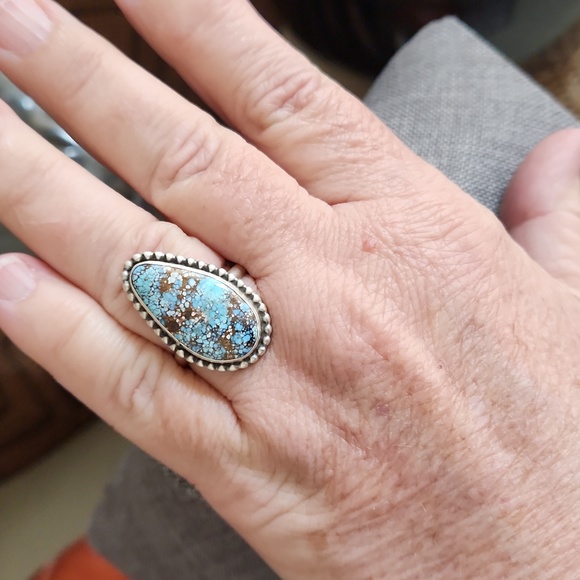 Stunning NWOT Native American Navajo Golden Hills Turquoise Ring 💙💍🤎 - Picture 8 of 12